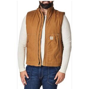 Carhartt Men's Fire Resistant Quick Duck Insulated Vest Brown Size XXL Tall 2XL